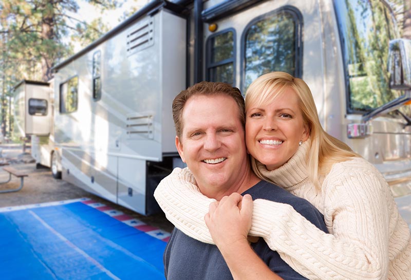 Couple enjoying RV life